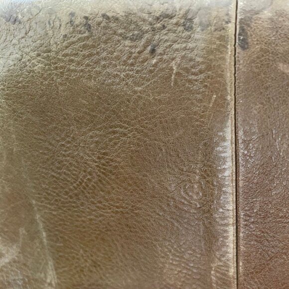 HENRY BEGUELIN LARGE Olive Green Satchel/Bag; Brown Trim; Excellent Condition! - Picture 10 of 10